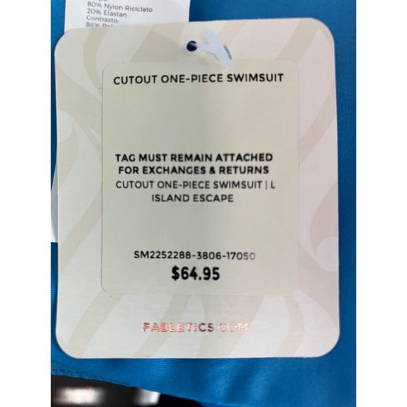 Fabletics Light Blue One-Piece Swimsuit Size XL NWT - Picture 6 of 8